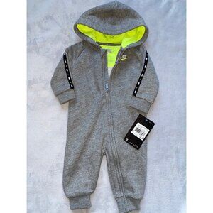 Baby Boys Nike gray Full Zip Hooded Coverall romper jumpsuit 6m NWT one piece